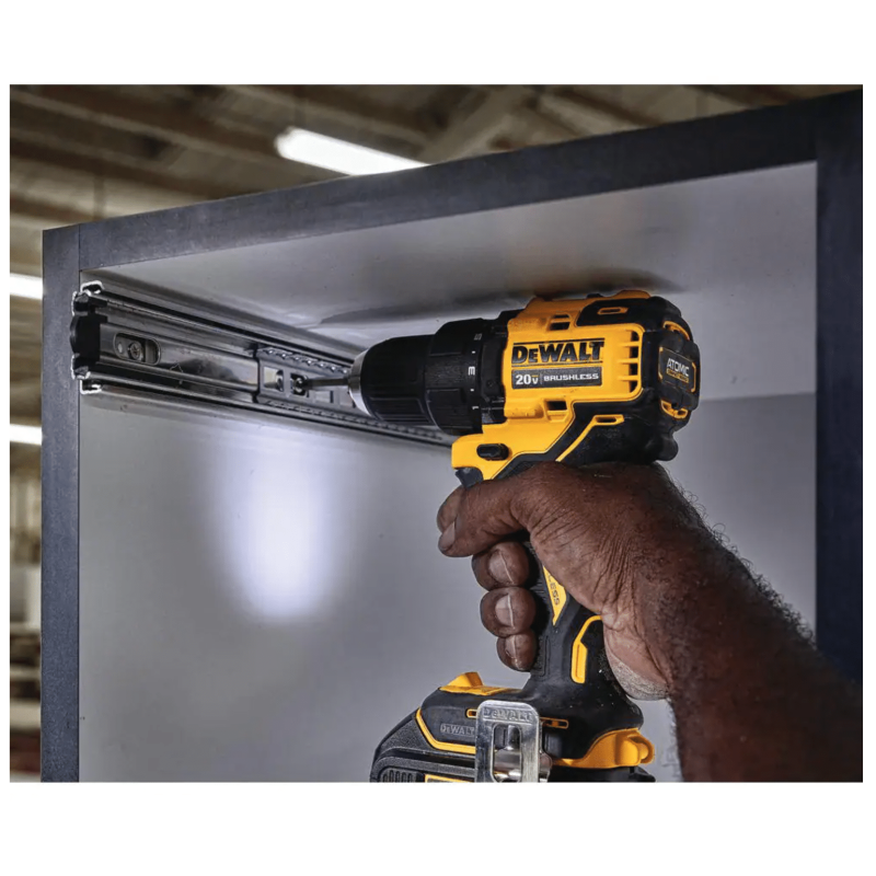 Dewalt Atomic 20V Max Cordless Brushless Compact 1/2 in. Drill/Driver, (2) 20-Volt 1.3Ah Batteries & Reciprocating Saw (DCD708C2WCS380B)