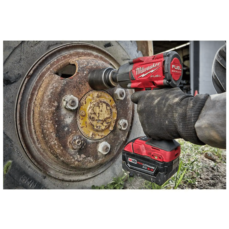 Milwaukee M18 Fuel Gen-2 18-Volt Lithium-Ion Brushless Cordless Mid Torque 1/2 in. Impact Wrench with 5.0 Ah Battery (2962-20-48-11-1850)