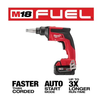 Milwaukee M18 Fuel 18V Lithium-Ion Brushless Cordless Drywall Screw Gun and Starter Kit with 5.0 Ah Battery and Charger (2866-20-48-59-1850)