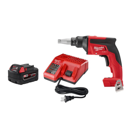 Milwaukee M18 Fuel 18V Lithium-Ion Brushless Cordless Drywall Screw Gun and Starter Kit with 5.0 Ah Battery and Charger (2866-20-48-59-1850)