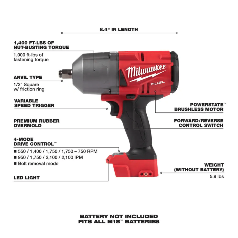 Milwaukee M18 Fuel 18-Volt Lithium-Ion Brushless Cordless 1/2 in. & 3/8 in. Impact Wrench with Friction Ring (2767-20-2854-20)