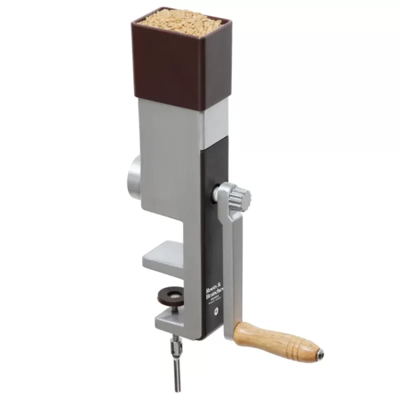 VKP Brands Hand Crank Grain Mill with Cone Shaped Grinding Burrs