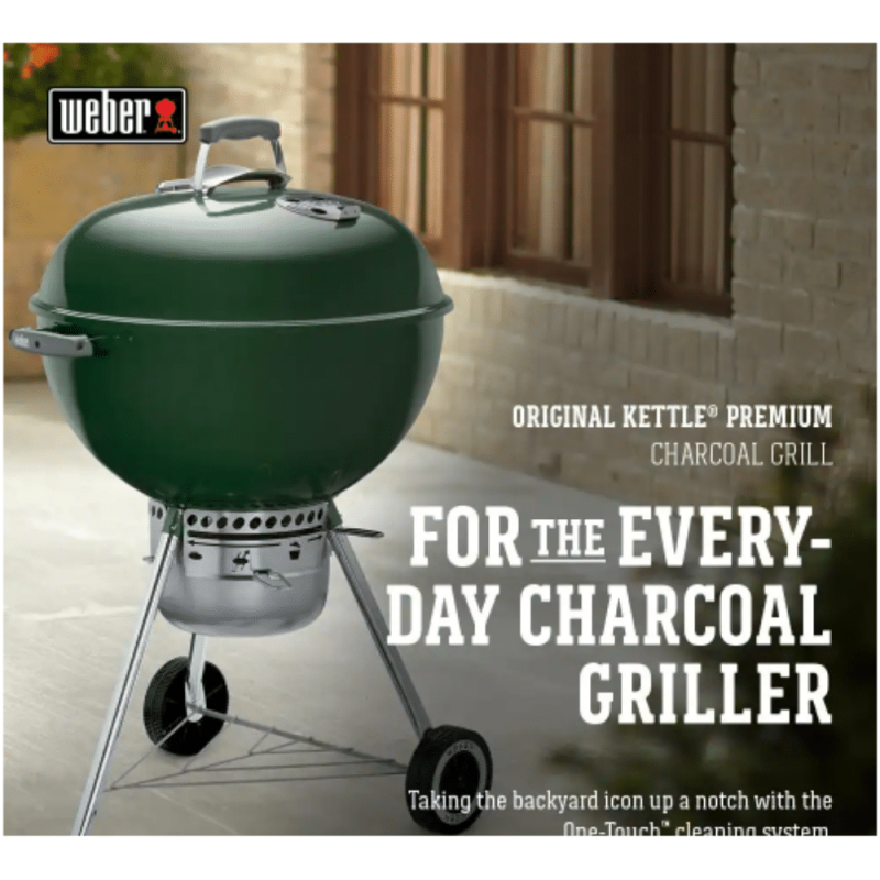 Weber 22 in. Original Kettle Premium Charcoal Grill In Green, 14407001