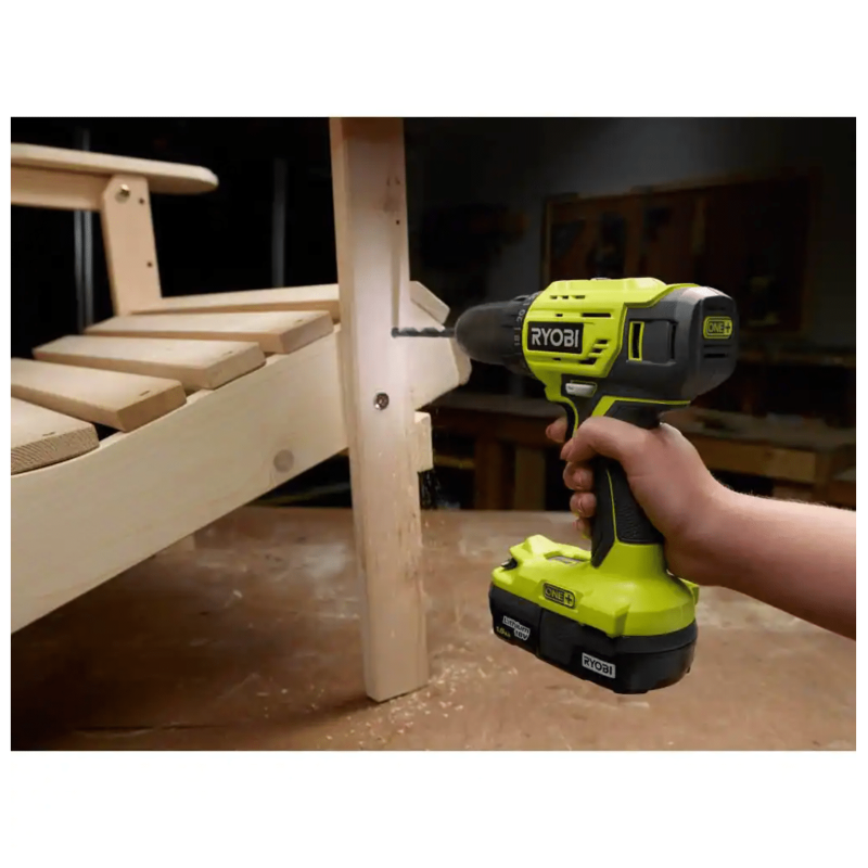 Ryobi One+ 18V Cordless 2-Tool Combo Kit w/ Drill, Impact Driver, Batteries, Charger, Bag, Sliding Miter Saw & Stand (P1817-TSS103-A18MS01G)