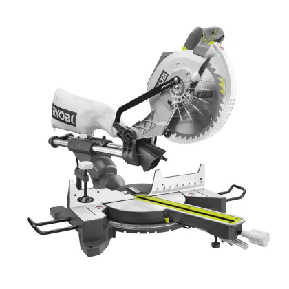 Ryobi One+ 18V Cordless 6-Tool Combo Kit with (2) Batteries, Charger, Bag, & 15 Amp 10 in. Sliding Compound Miter Saw with LED (P1819-TSS103)