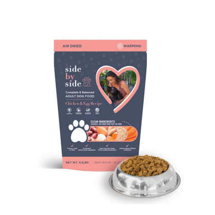 Side by Side Warming Air Dried Chicken & Egg Recipe Dry Dog Food, 4.5 lbs.