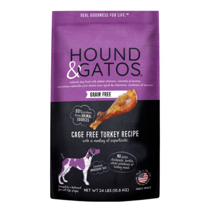 Hound & Gatos Grain Free Limited Ingredient Cage Free Turkey Recipe Dry Dog Food, 24 lbs.