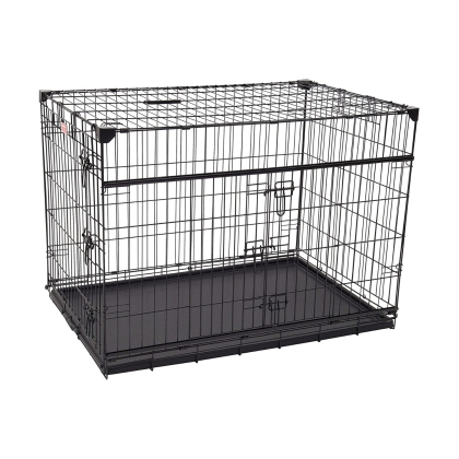 Lucky Dog Double-Door Dog Crate with Sliding Doors, 42" L X 28" W X 31" H
