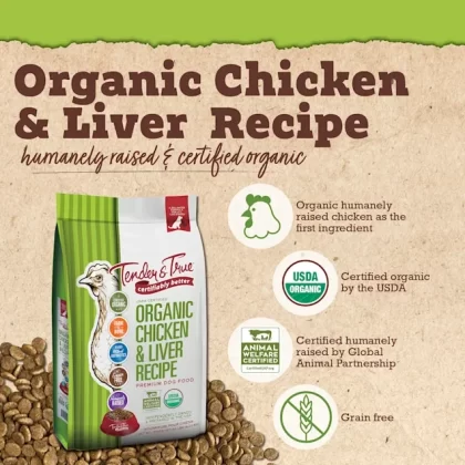 Tender & True Pet Nutrition Organic Chicken & Liver Recipe Dry Dog Food, 20 lbs.