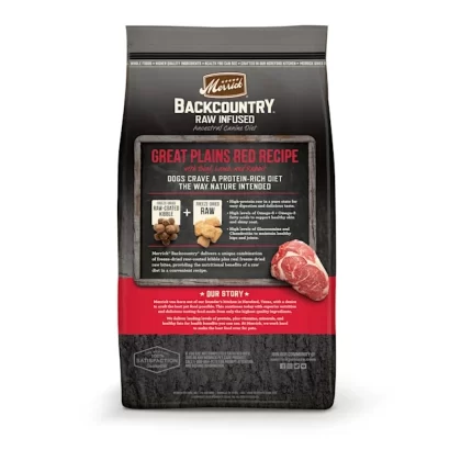 Merrick Backcountry Freeze Dried Raw Infused Grain Free Great Plains Red Recipe Dry Dog Food, 20 lbs.