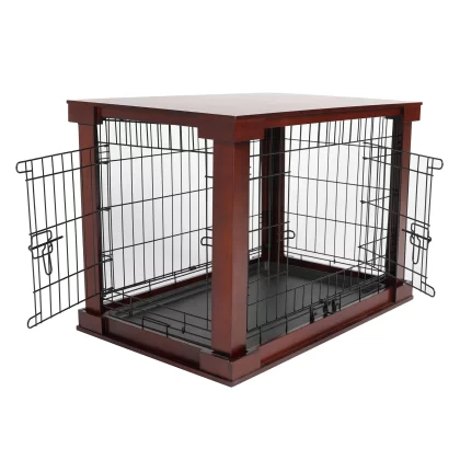 Zoovilla Small Dog Crate with Wooden Cover, 18"L X 24" W X 19"H