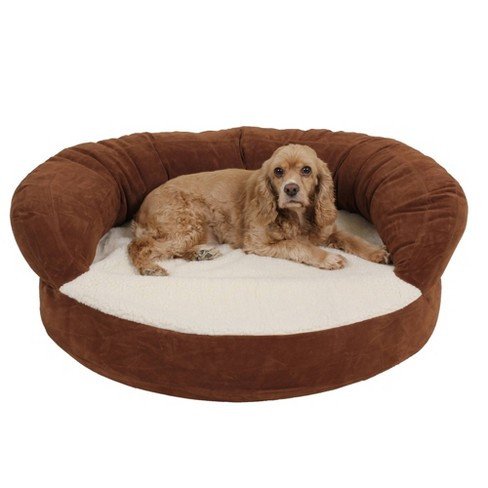 Carolina Pet Company Chocolate Brown Orthopedic Bolster Dog Bed