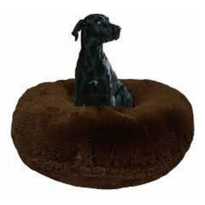 Bessie & Barnie Extra Plush Faux Fur Bagel Pet Grizzly Bear Dog Bed, Small, 30" x 30"