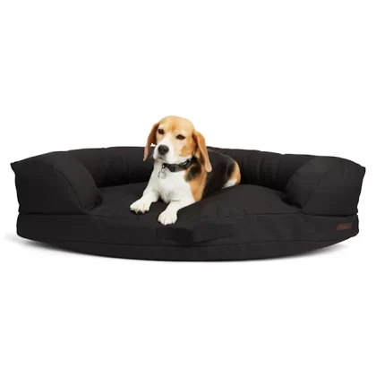 Reddy Black Indoor/Outdoor Corner Dog Bed, 40" L X 34" W