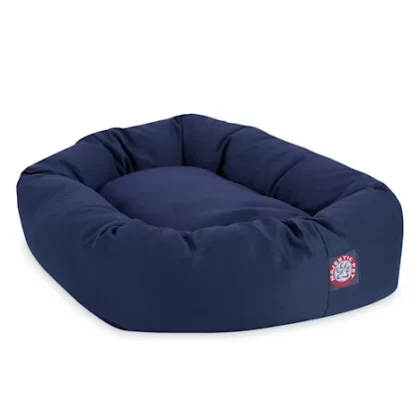 Majestic Pet Blue Bagel Dog Bed, 40" L x 29" W