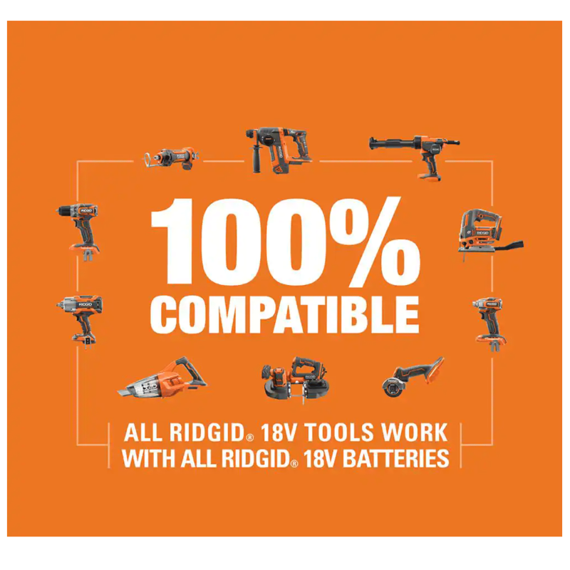 Ridgid 18V Cordless 5-Tool Combo Kit with (1) 2.0 Ah Battery, (1) 4.0 Ah Battery, Charger & Bag (R9257SB2)