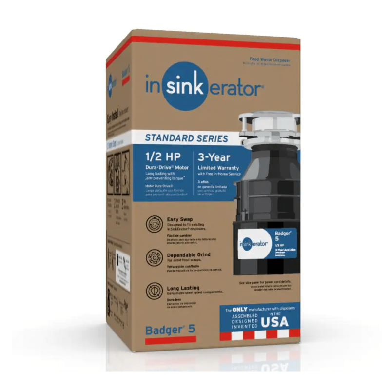 InSinkErator Badger 5 Standard Series 1/2 HP Continuous Feed Garbage Disposal