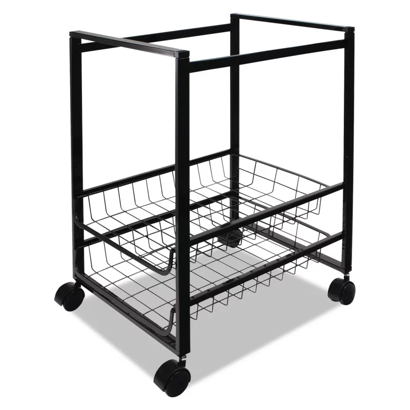 Advantus Mobile File Cart With Sliding Baskets, 12.88W x 15D x 21.13H (Black)