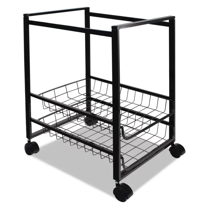 Advantus Mobile File Cart With Sliding Baskets, 12.88W x 15D x 21.13H (Black)