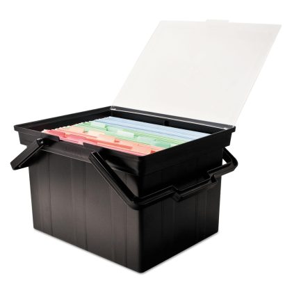 Advantus Companion Letter/Legal Portable File Storage Box - Black