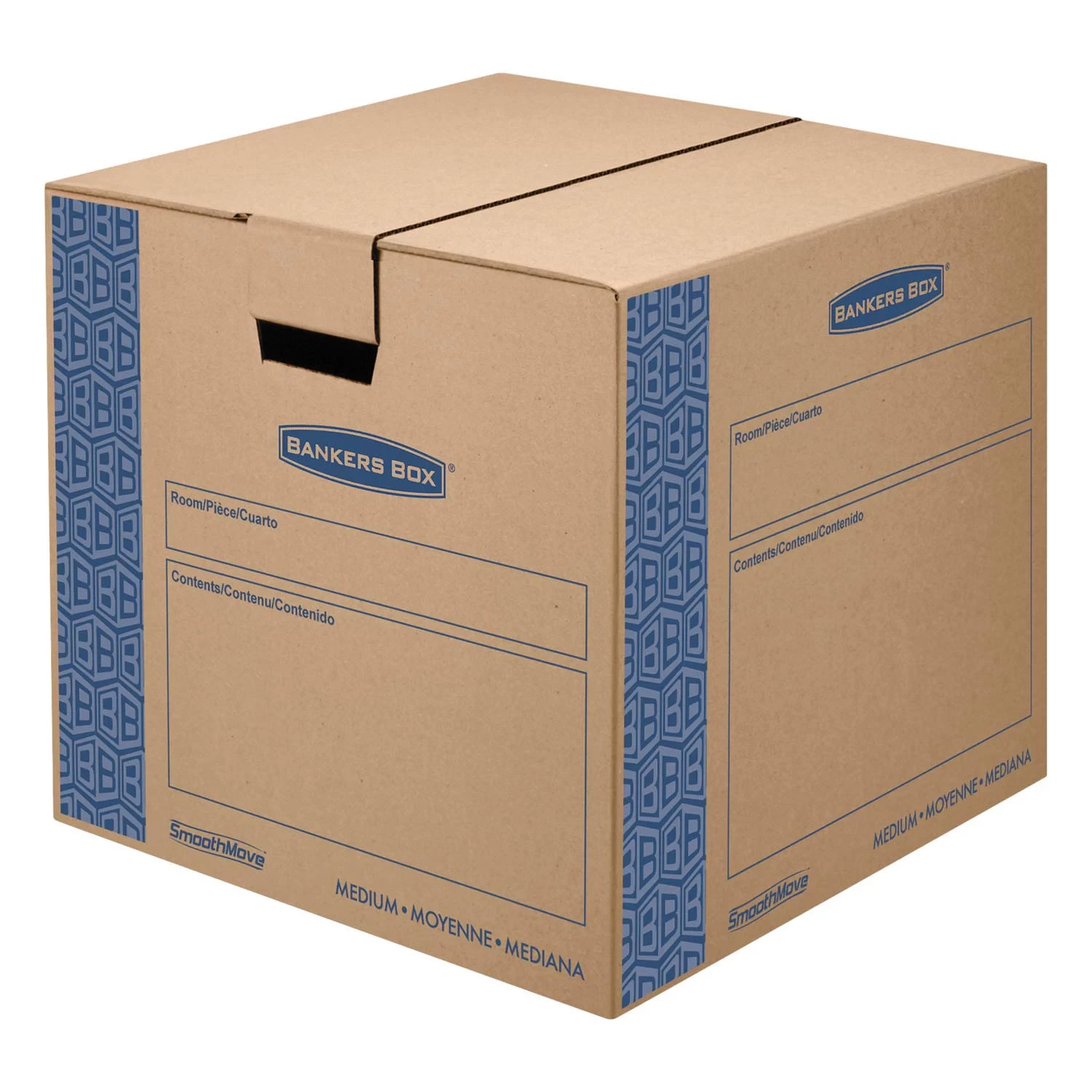 Bankers Box SmoothMove Prime Medium Moving/Storage Boxes, Kraft (18 3/4" x 18 1/8" x 16 5/8", 8 ct.)