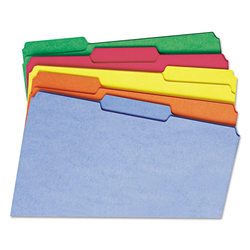 Smead 1/3 Cut Assorted Position Tab File Folders, Assorted Colors,(Legal, 100ct.)