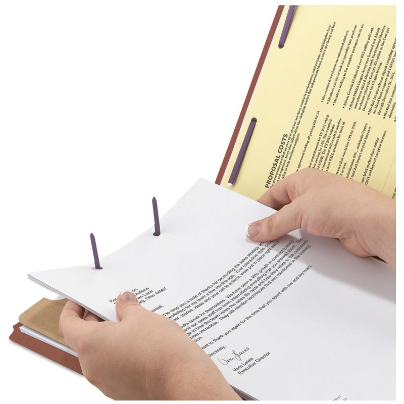 Smead 2/5 Cut Self Tab Pressboard Classification Folders, Four Sections, Legal, Red, 10ct.