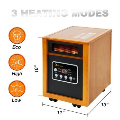 Dr. Infrared Heater DR-968 Electric Portable Infrared Space Heater, 1500-Watt, Cherry