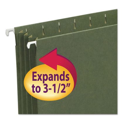 Smead 3 1/2" Hanging File Pockets With Sides, Standard Green (Letter, 10ct.)