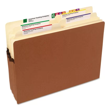 Smead 3 1/2" Accordion Expansion File Pocket, Straight Tab, Letter, Redrope, 50ct.