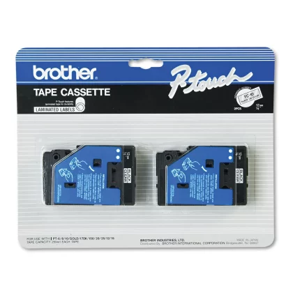 Brother P-Touch - TC-20 Label Tape, Black On Clear, 1/2"