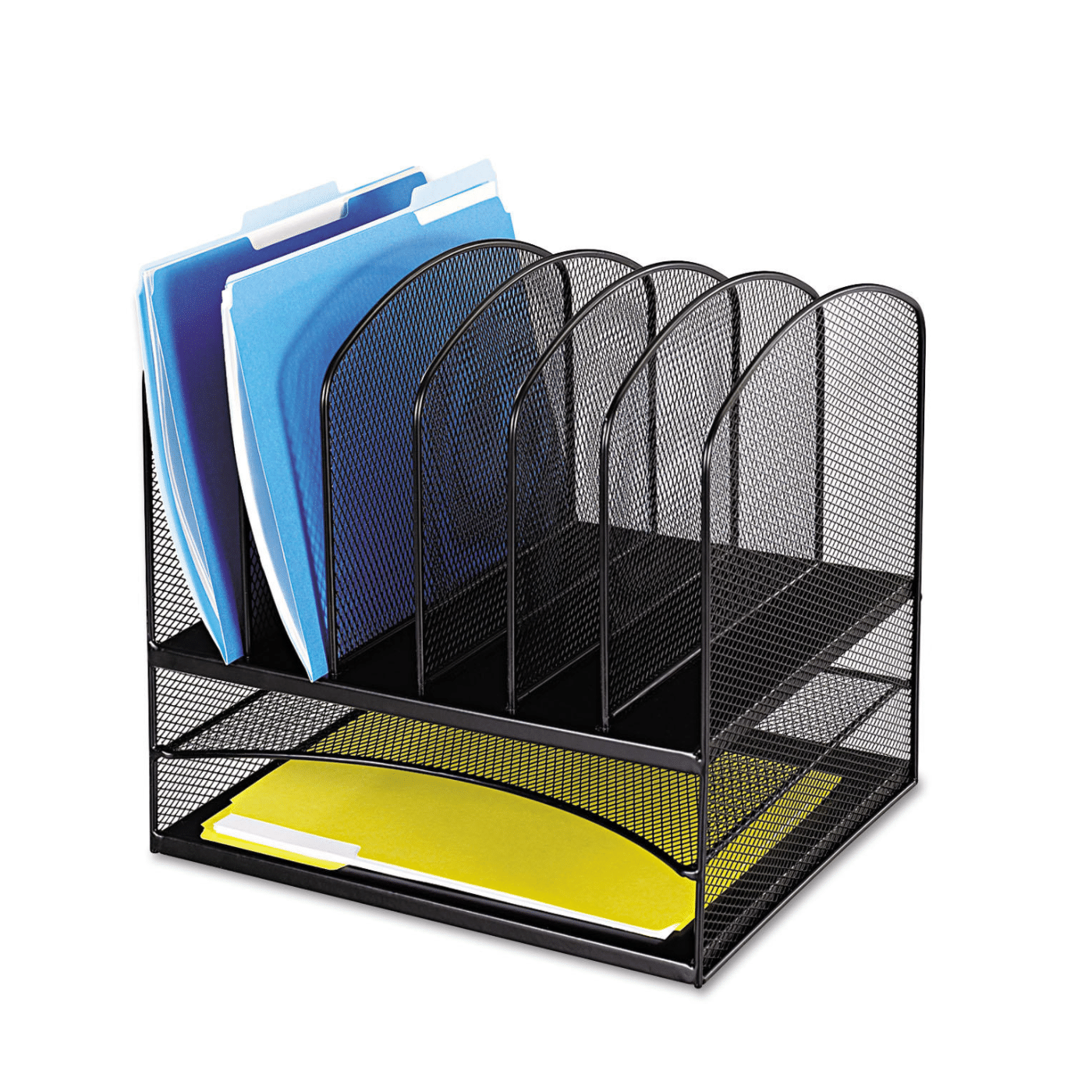 Safco Products Mesh Two & Six Combination Rack, Black