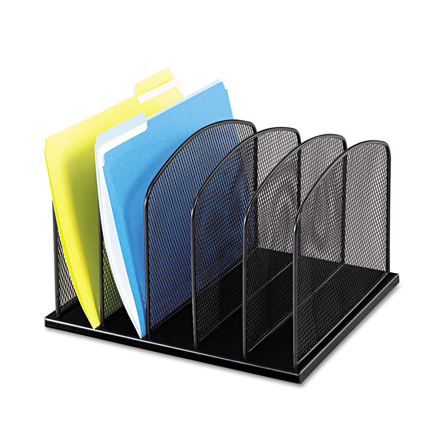 Safco Products 5-Section Horizontal Mesh Desk Organizers, Black
