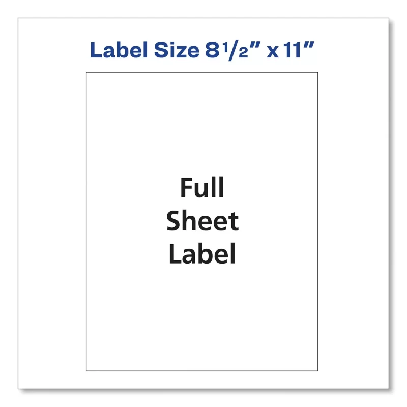 Avery Shipping Labels With TrueBlock Technology, Inkjet Printers, 8.5 x 11, White, 100/Box