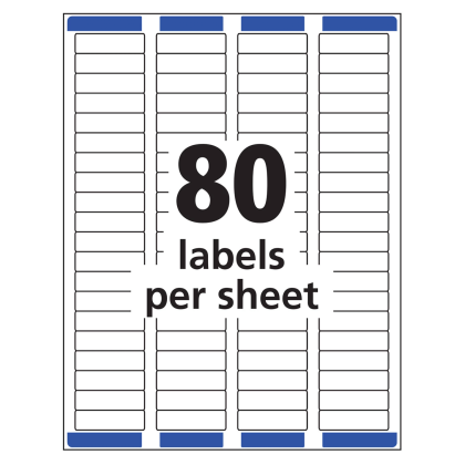 Avery Matte Clear Easy Peel Mailing Labels w/ Sure Feed Technology, Laser Printers, 0.5 x 1.75, Clear, 80/Sheet, 25 Sheets/Box