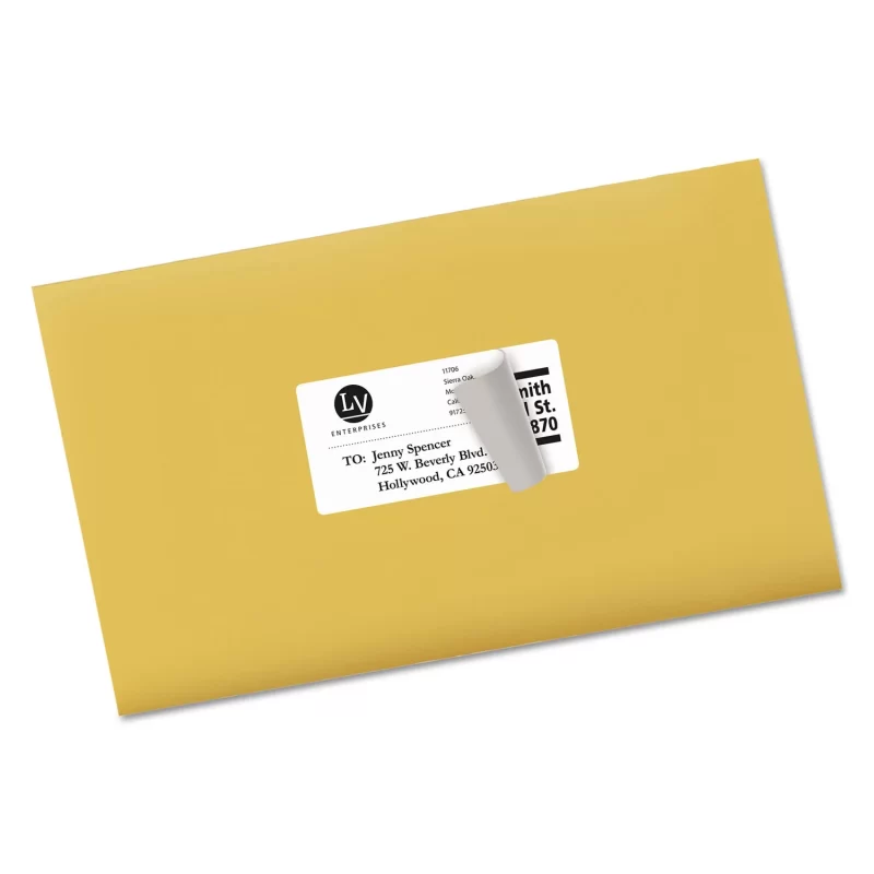 Avery Shipping Labels w/ TrueBlock Technology, Laser Printers, 2 x 4, White, 10/Sheet, 100 Sheets/Box