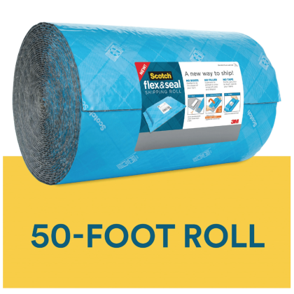 Scotch Flex and Seal Shipping Roll, 15" x 50 ft, Blue/Gray