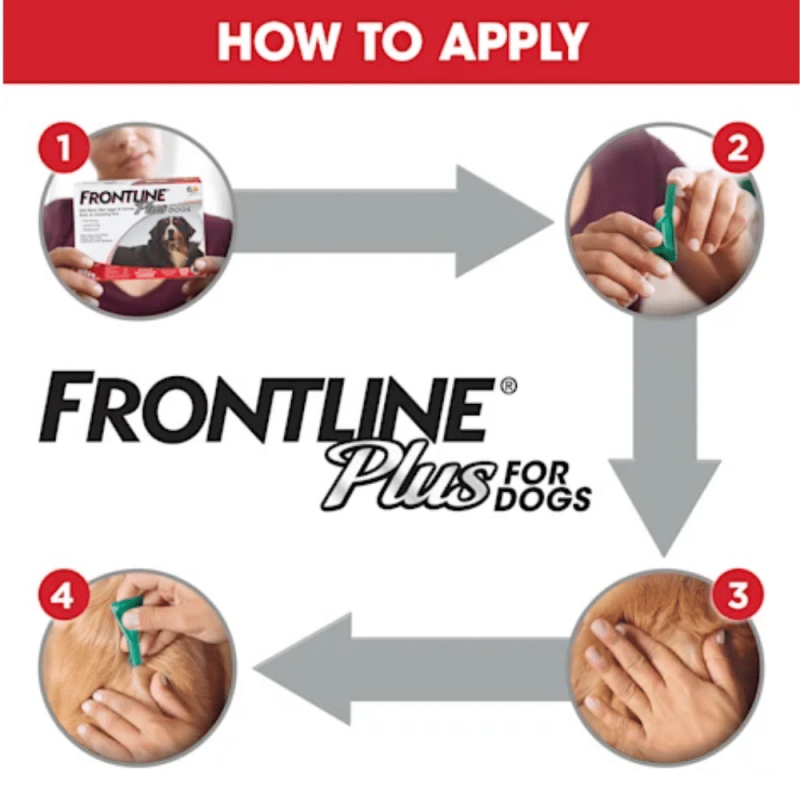 Frontline Plus Flea and Tick Treatment for X-Large Dogs Up to 89 to 132 lbs, 8 Treatments