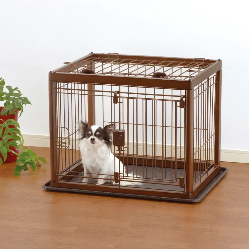 Richell Small Wooden Pet Crate, 26.6" L X 20.9" W X 19.7" H