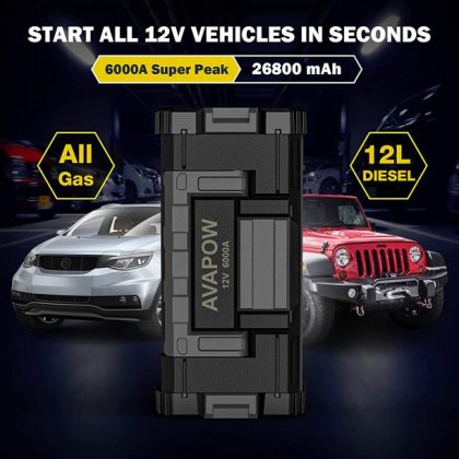 Nexpow AVAPOW 6000A 32000mAh Car Battery Jump Starter