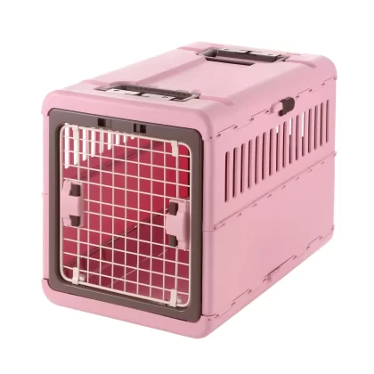 Richell PinkFoldable Pet Carrier, Medium 17.5" L X 26.5" W X 20" H