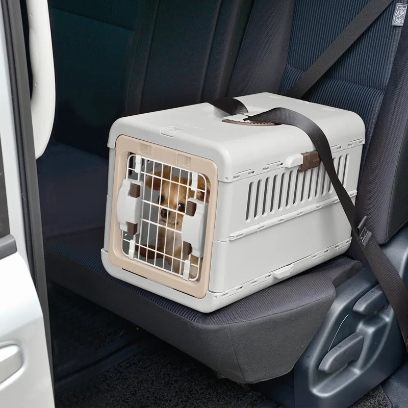 Richell WhiteFoldable Pet Carrier, X-Small 12" L X 19" W X 12" H