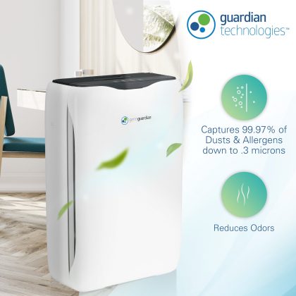 GermGuardian AC5600WDLX Air Purifier with True HEPA Filter and Ionizer, 18-Inch Tower