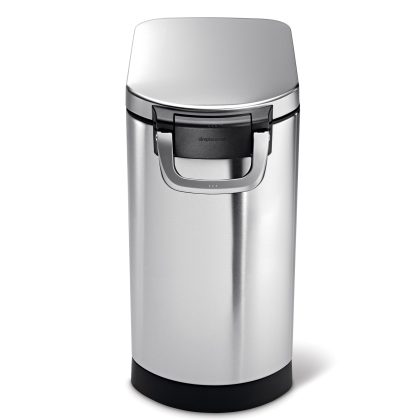 Simplehuman 30 Liter/ 32 Pounds Large Pet Food Storage Container, Brushed Stainless Steel