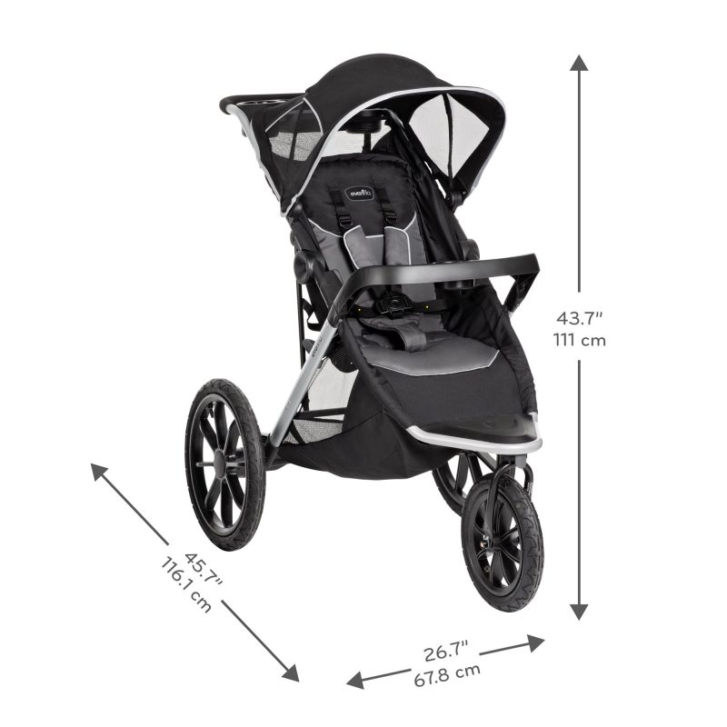 Evenflo Victory Plus Compact-Fold Jogging Stroller, Gray
