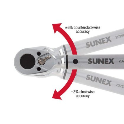 Sunex Tools 20250 - 1/2" Drive 30-250 Foot-LB 48 Tooth Torque Wrench