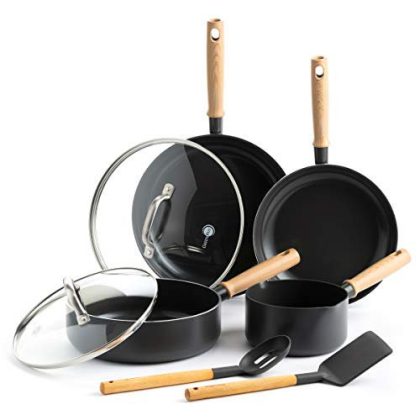 GreenPan Hudson Healthy Ceramic Nonstick Cookware Pots And Pans Set, 8-Piece, Black