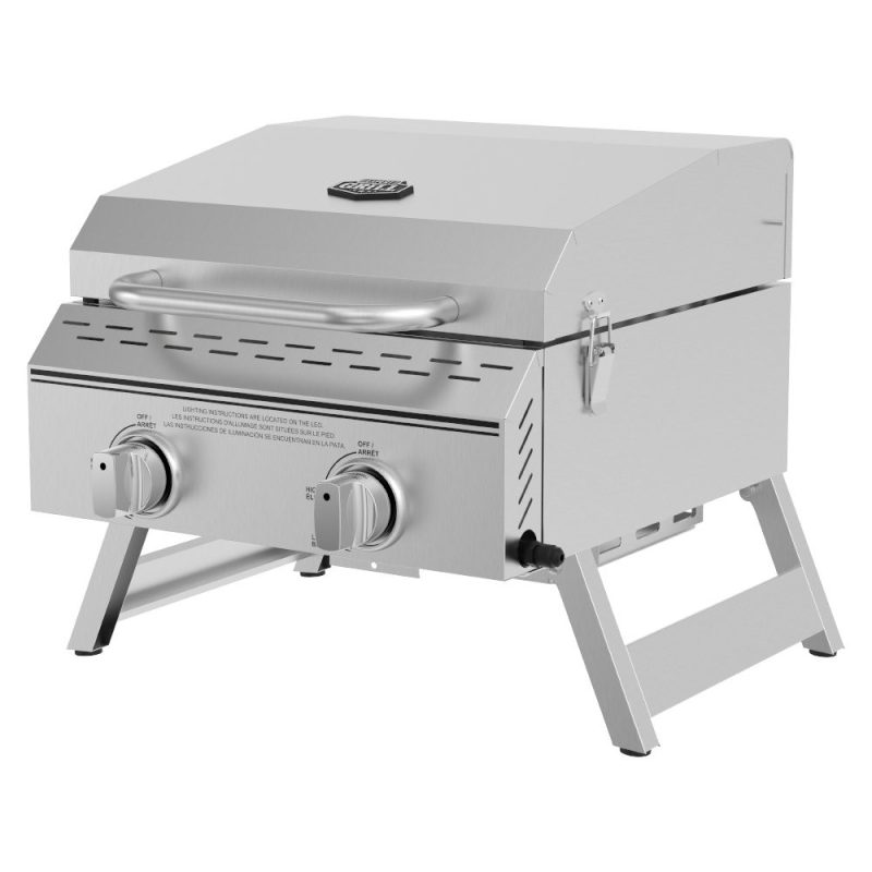 Expert Grill 2 Burner Tabletop Propane Gas Grill in Stainless Steel