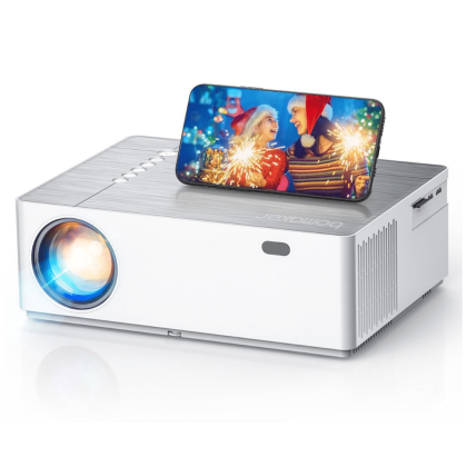 Bomaker Truly Native HD 1080P Projector, 250 ANSI Lumen, Keystone Correction and 50°Zoom
