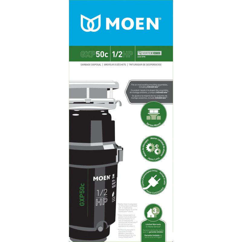 Moen Prep Series GXP50C 1/2HP Pro Garbage Disposal